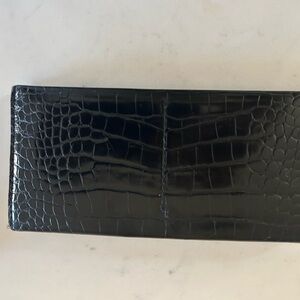 Banana Republic Black Embossed Leather Wallet